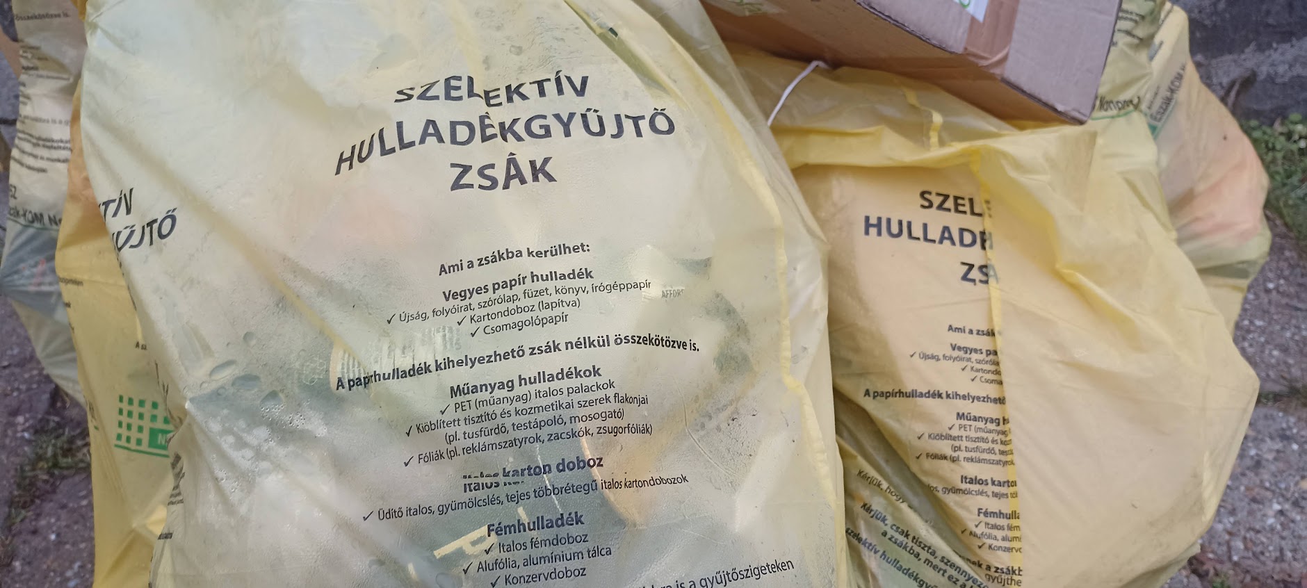 Szelektív hulladék elszállításának időpontjai